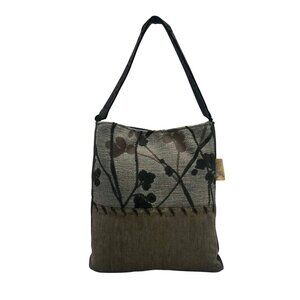 Peace Of Thread Grey Floral Embroidered Shoulder Bag
